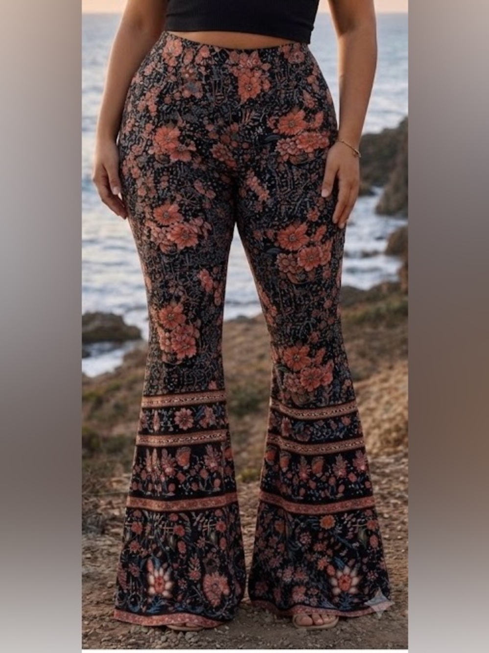 New wide legs western safari print palazzo pants XXL